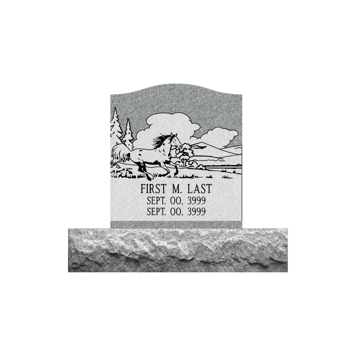 Gray Granite Small Adult Upright Monument Tablet 18"x20"- (ONE PERSON)