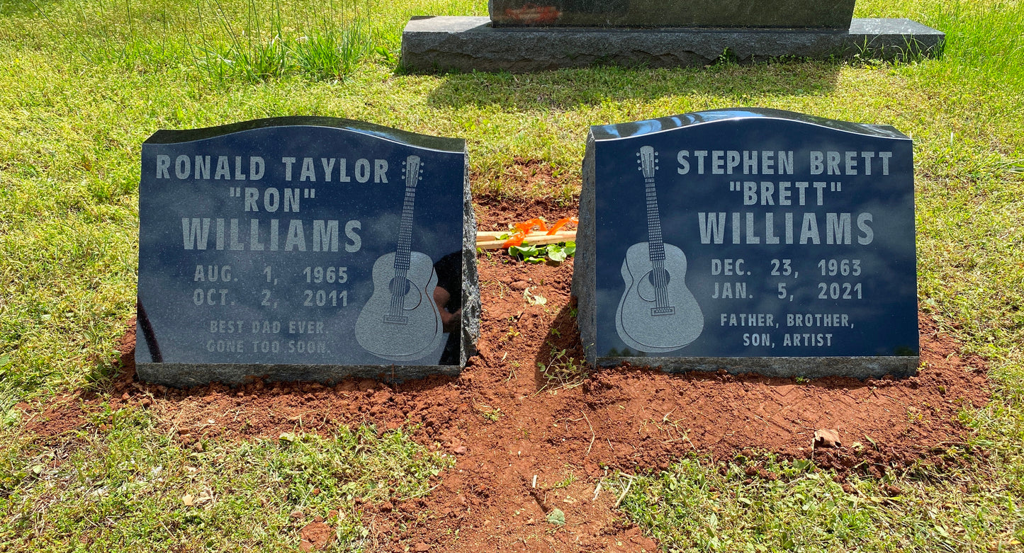 Emerson Monument Company Black Granite Headstone Memorial Slants