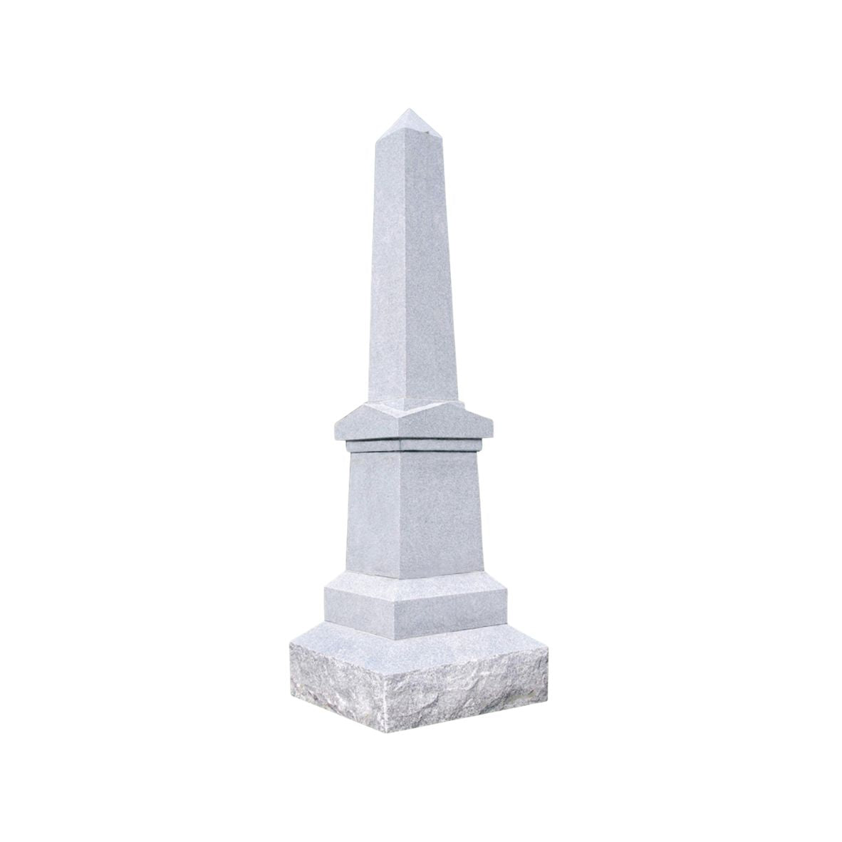 Emerson Monument Company Gray Granite Upright Cemetery Headstone Memorial Obelisk