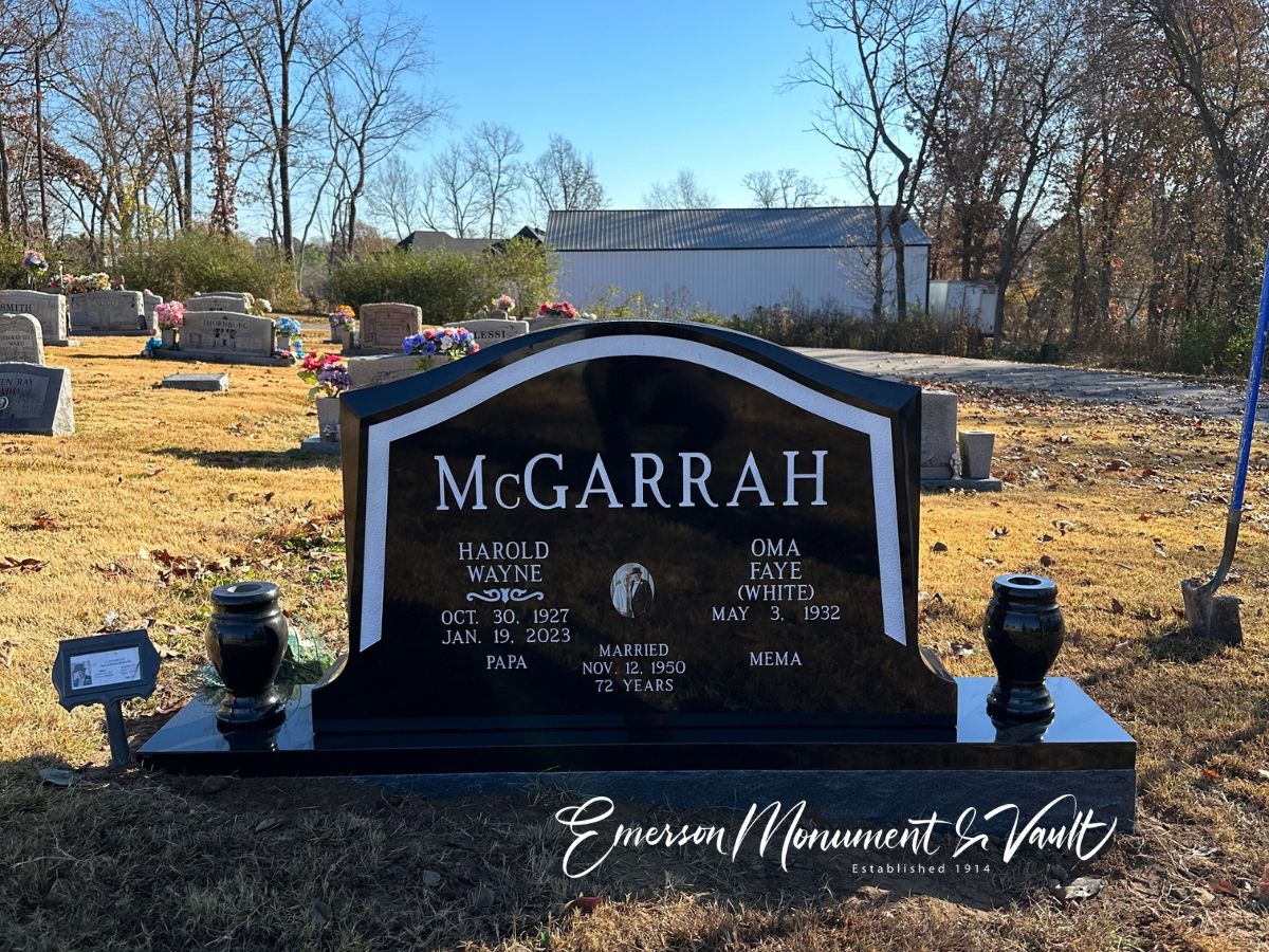 Emerson Monument Company High Rise Cemetery Memorial Headstone Cave Springs McGarrah