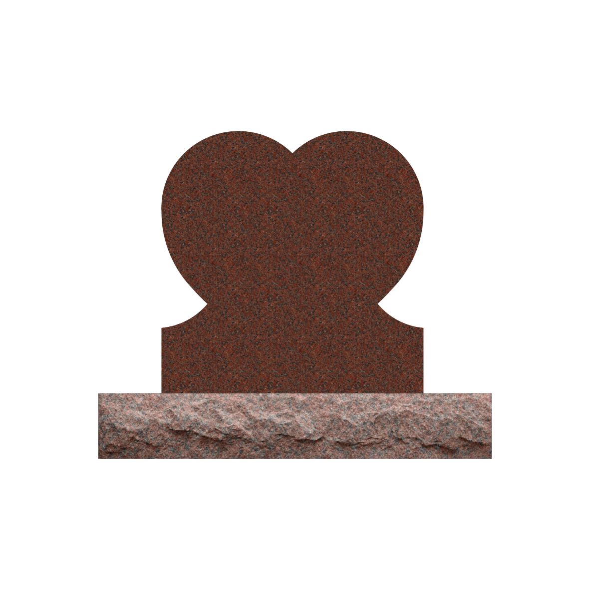 Emerson Monument Company Red Granite Upright Heart Shaped Memorial With No Vase