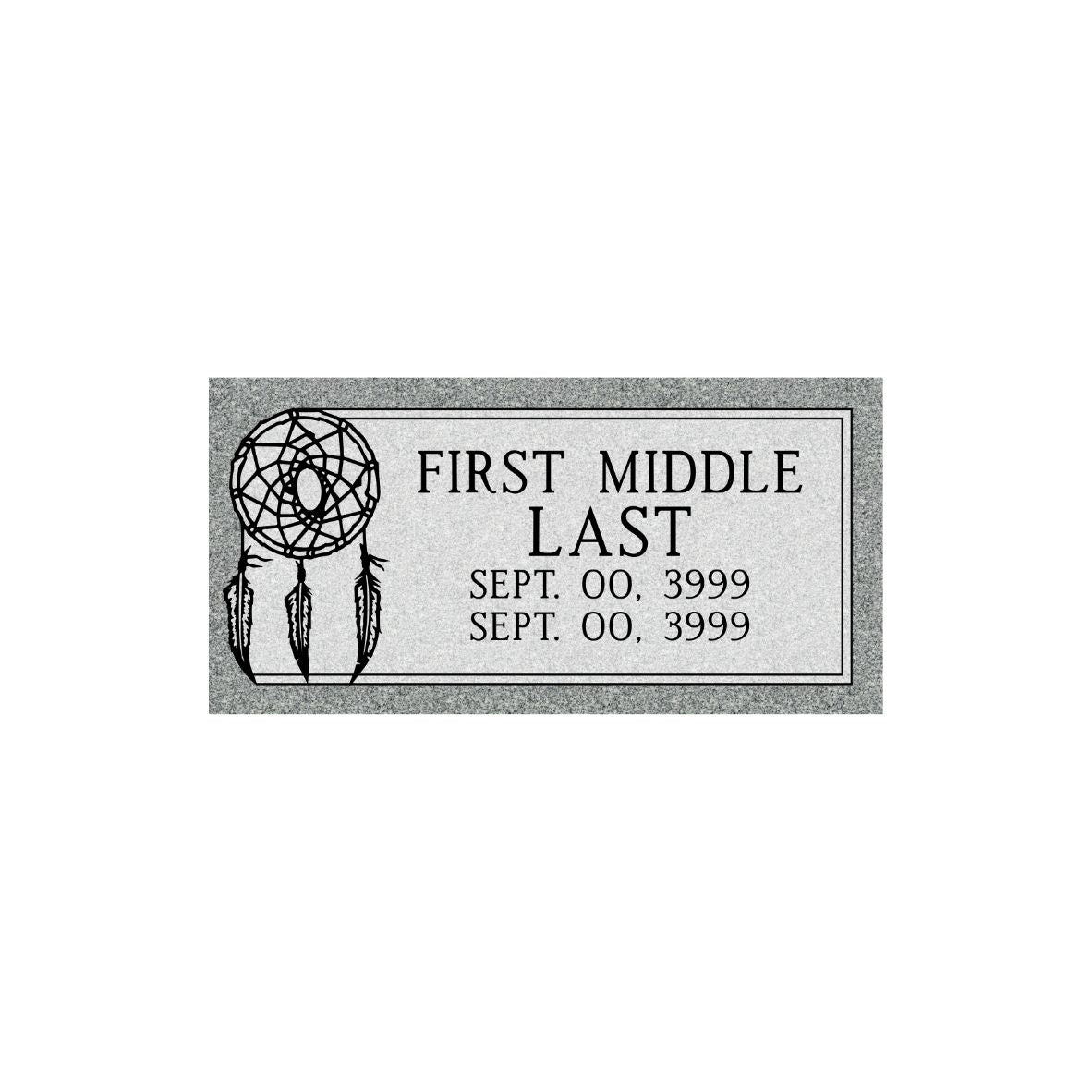 Gray Granite Adult Standard Single Bevel Marker 24" x 12"- (ONE PERSON)(additional designs available)