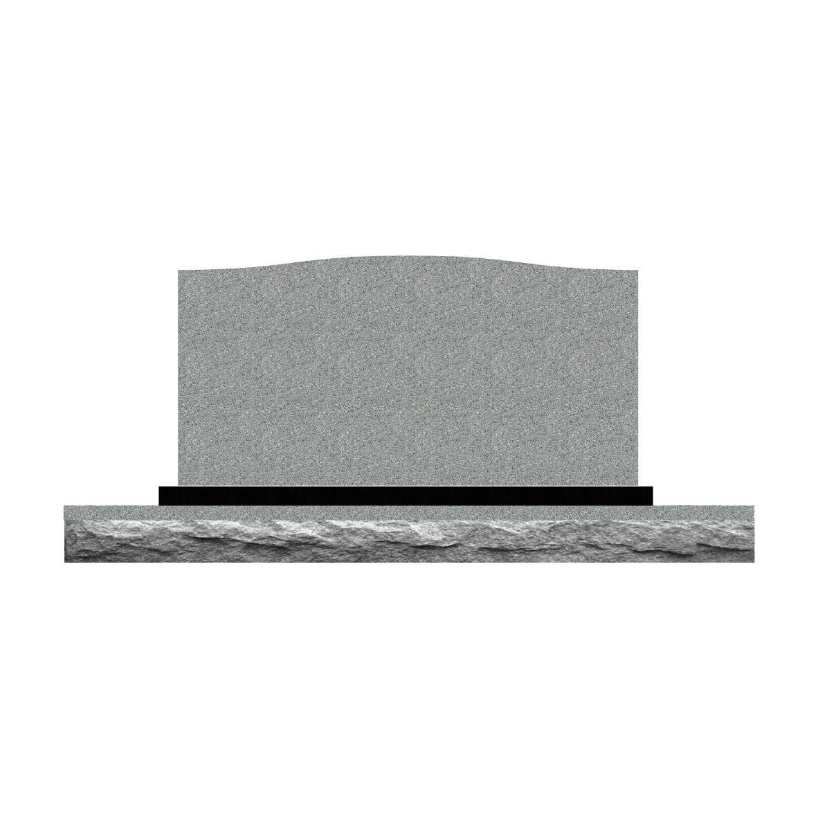 Emerson Monument Company Upright Gray Memorial Headstone with Sub Base and no vases