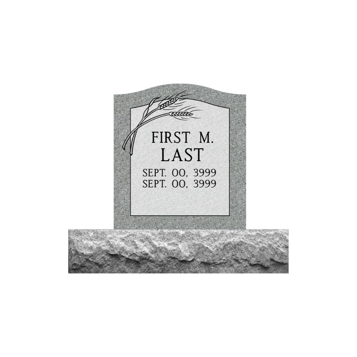 Gray Granite Small Adult Upright Monument Tablet 18"x20"- (ONE PERSON)