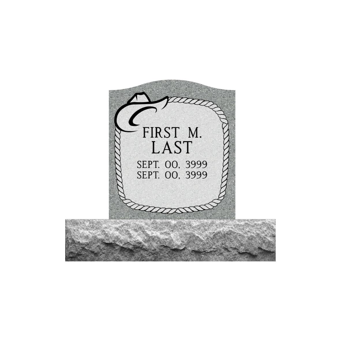 Gray Granite Small Adult Upright Monument Tablet 18"x20"- (ONE PERSON)
