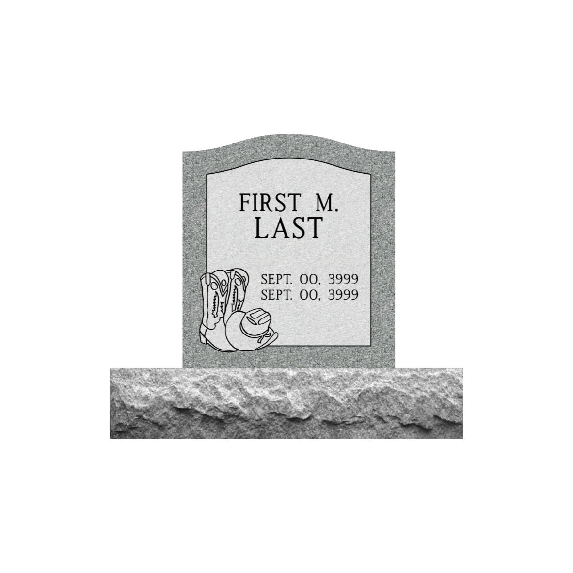Gray Granite Small Adult Upright Monument Tablet 18"x20"- (ONE PERSON)