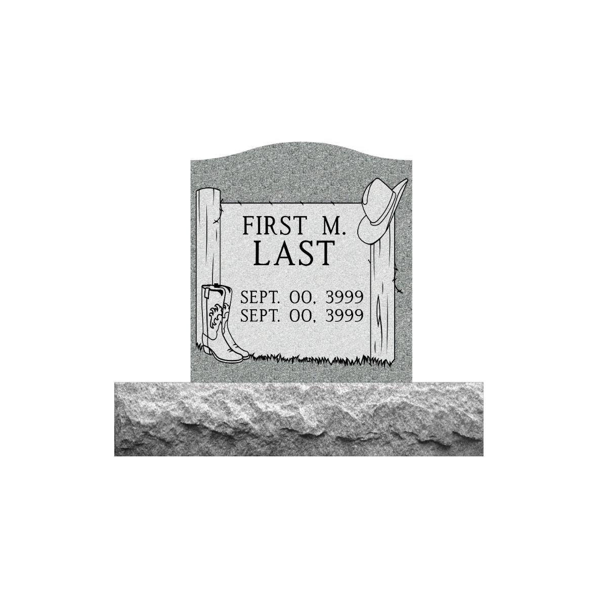 Gray Granite Small Adult Upright Monument Tablet 18"x20"- (ONE PERSON)