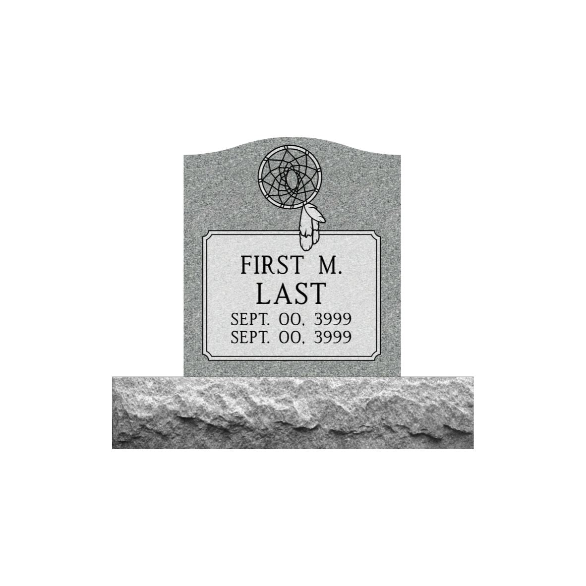 Gray Granite Small Adult Upright Monument Tablet 18"x20"- (ONE PERSON)