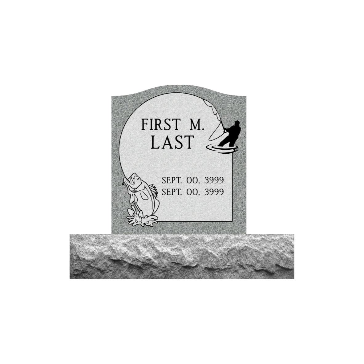 Gray Granite Small Adult Upright Monument Tablet 18"x20"- (ONE PERSON)