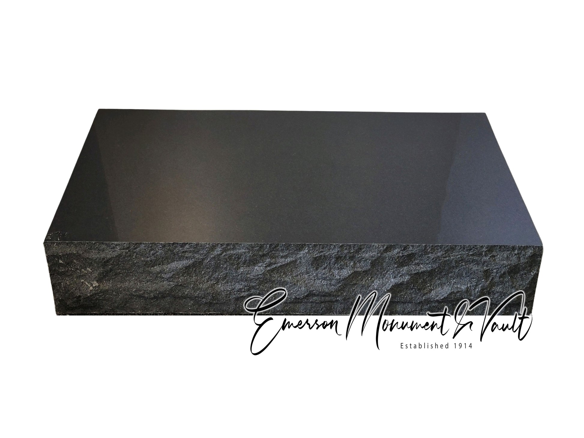 Black granite bevel cemetery memorial headstone