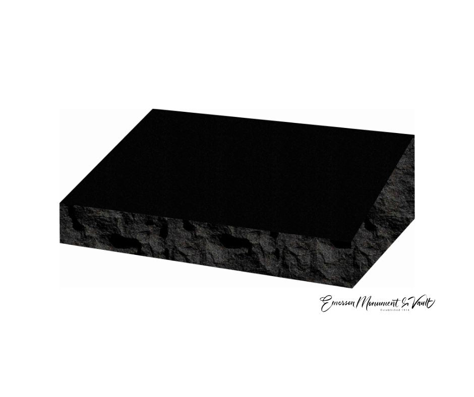 Black Granite Adult Standard Single Bevel Marker 24" x 12"- (ONE PERSON)(additional designs available)