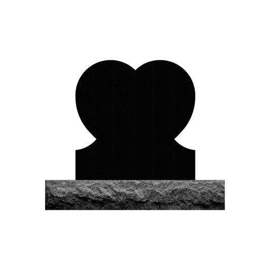 Emerson Monument Company Black Granite Heart Shaped Upright Memorial Headstone