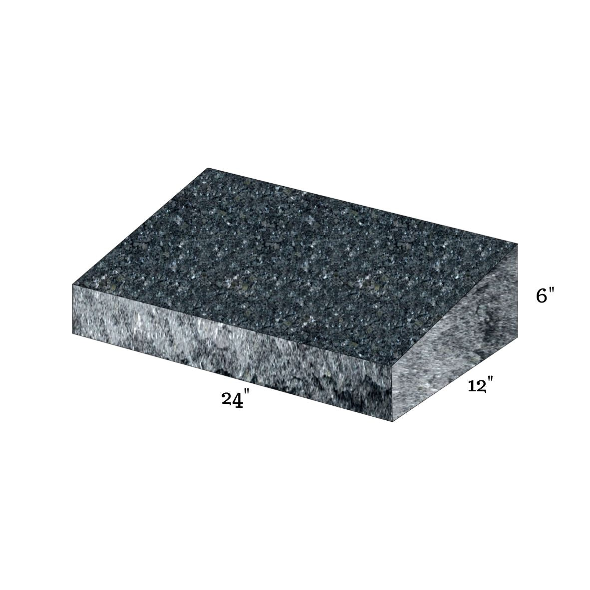 Emerson Monument Company Blue Pearl Granite Bevel Marker Memorial with Dimensions