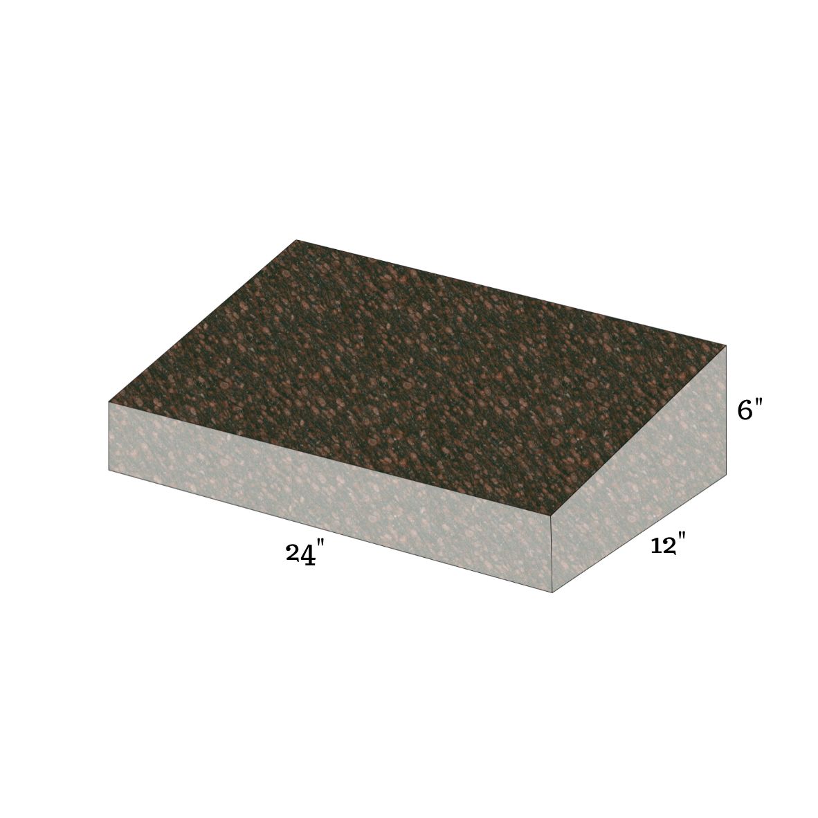 Emerson Monument Company Cat's Eye Brown Granite Bevel Cemetery Memorial Marker for One Person