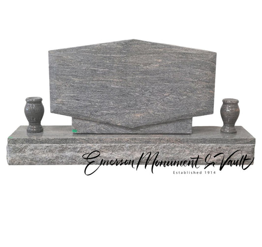 Emerson Monument Company Diamond Cemetery Memorial Headstone in Paradisio Granite