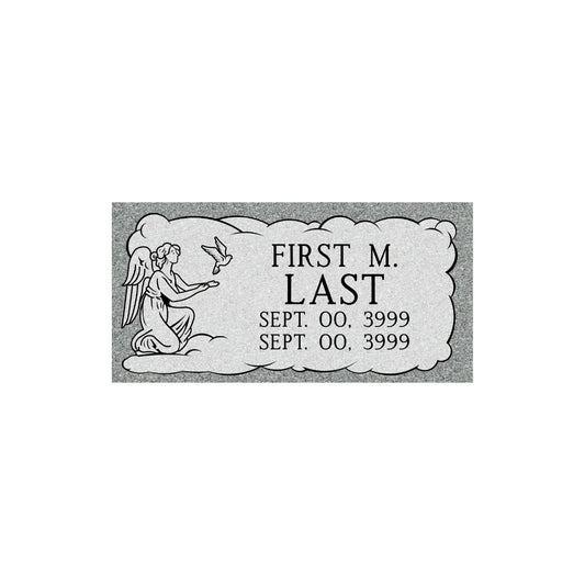 Emerson Monument Company Gray Granite Cemetery Memorial Marker With Angel