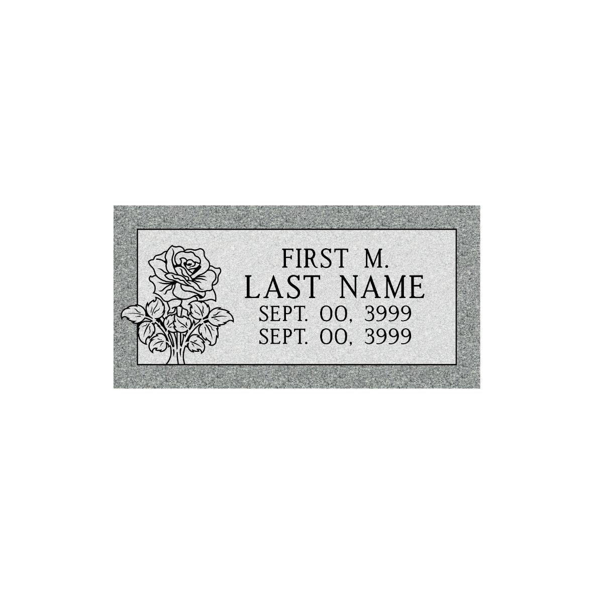 Emerson Monument Company Gray Granite Cemetery Memorial Marker With Bible Rose