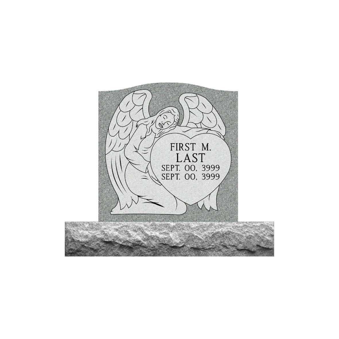 Gray Granite Standard Adult  Upright Memorial Tablet 24"x24"- (ONE PERSON)