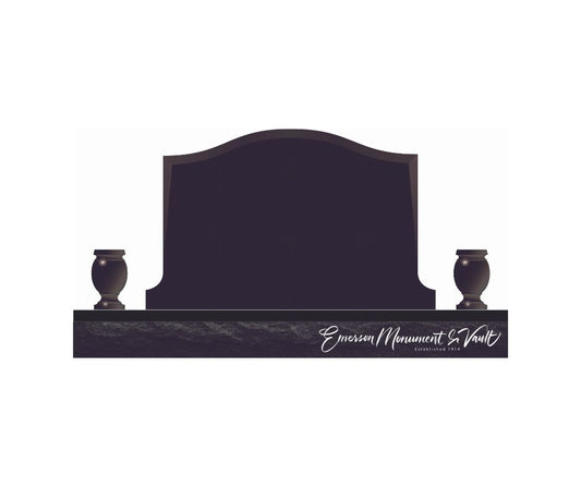Emerson Monument Company Black Granite High Rise Memorial Headstone