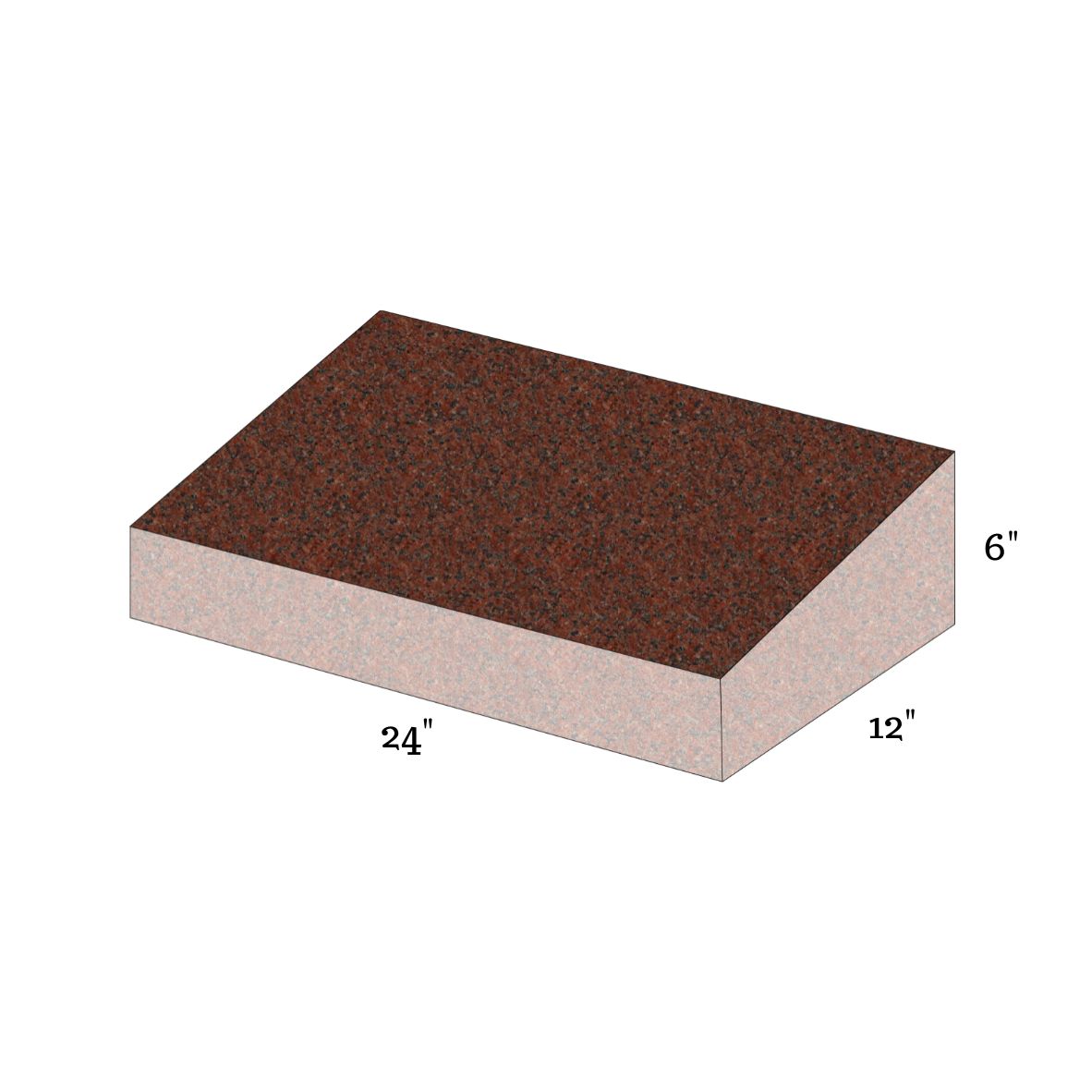 Emerson Monument Company Red Granite Bevel Cemetery Memorial Marker for One Person