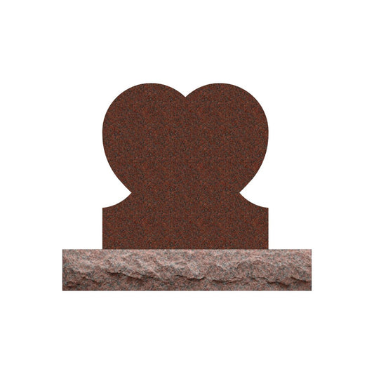 Emerson Monument Company Red Granite Upright Heart Shaped Memorial With No Vase