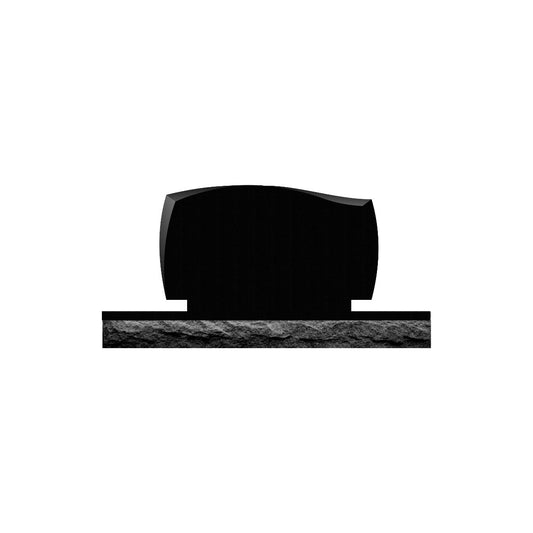 Emerson Monument Company Upright Black Granite Memorial Headstone Monument for Two People Wave Memorial