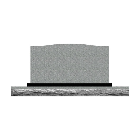 Emerson Monument Company Upright Gray Memorial Headstone with Sub Base and no vases